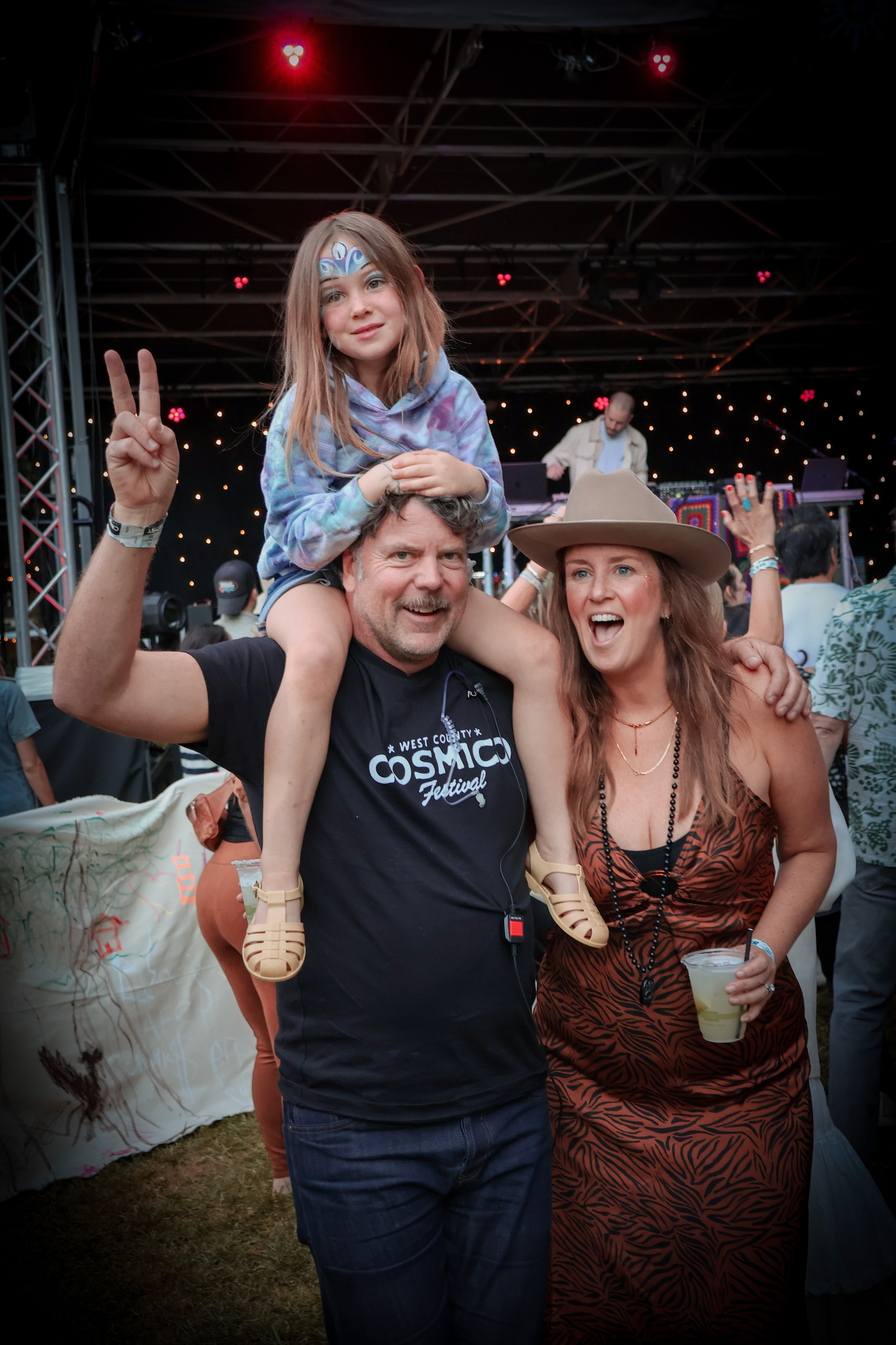 Chris, Anne, and Harper at Analog Reunion — an ordinary moment from the life around the houses